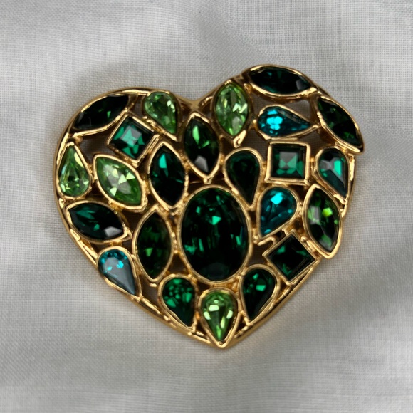 vintage Yves Saint Laurent matching set brooch/clip-on earrings made in France - Picture 2 of 11